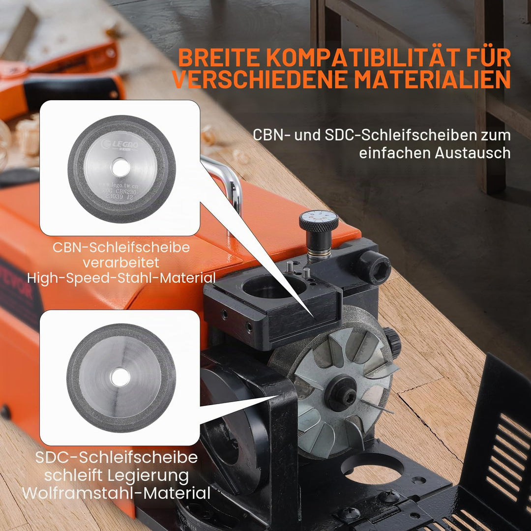 Bohrerschärfmaschine 120W 3–13mm Spitzenwinkel 95–135° mit 2 Schleifscheiben - Bild 4