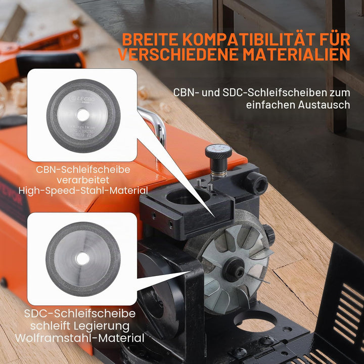 Bohrerschärfmaschine 120W 3–13mm Spitzenwinkel 95–135° mit 2 Schleifscheiben - Bild 4
