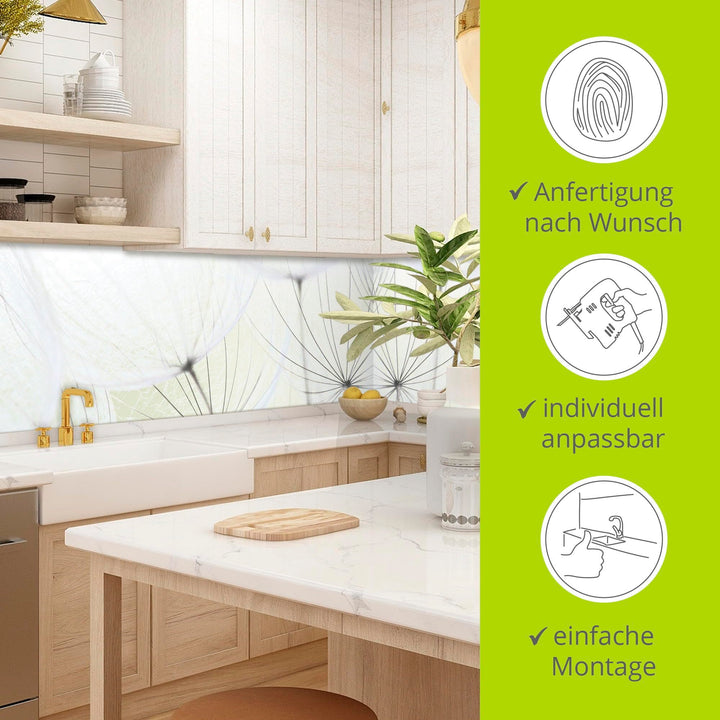 Küchenrückwand Alu Pusteblume Grün 60x60 cm Spritzschutz - Bild 3