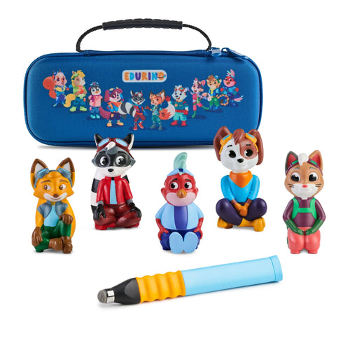 Lernspiel-Bundle Kinder ab 4 J. 5 Figuren mit Stift App und Mäppchen