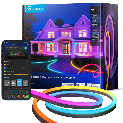 Neon LED Streifen Outdoor RGBIC 10m mit App-Steuerung IP67