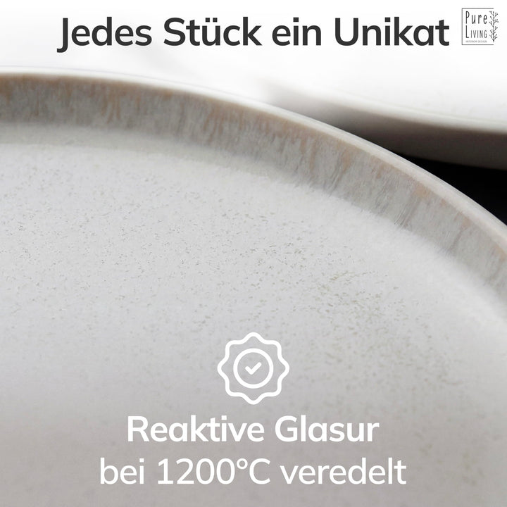 Steingut Geschirrset 24-teilig für 6 Personen Mediterranean Beige - Bild 7
