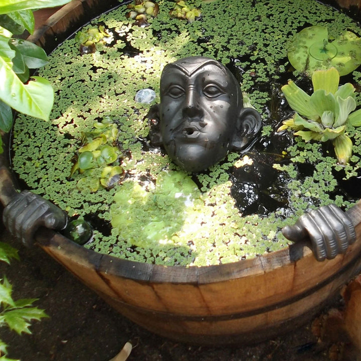 Wasserspeier Gargoyle Gusseisen mit Pumpe 230V für Miniteich