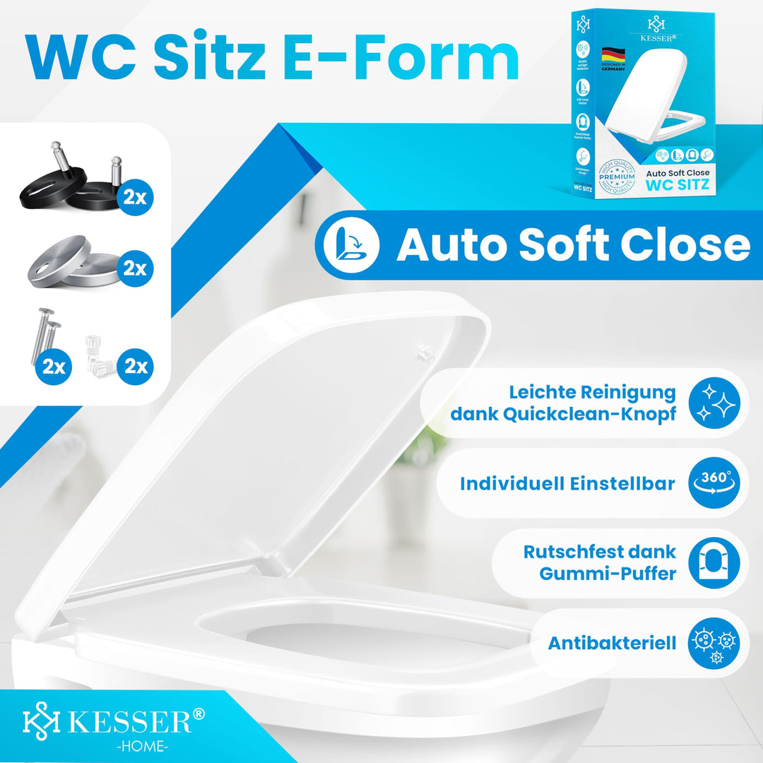 WC Sitz Duroplast mit Softclose und Quick-Release Edelstahl-Befestigung - Bild 2