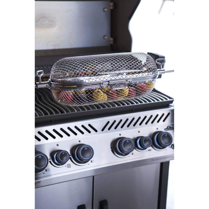Grillkorb mit Drehspiess für Napoleon Grills, Schwarz - Bild 11