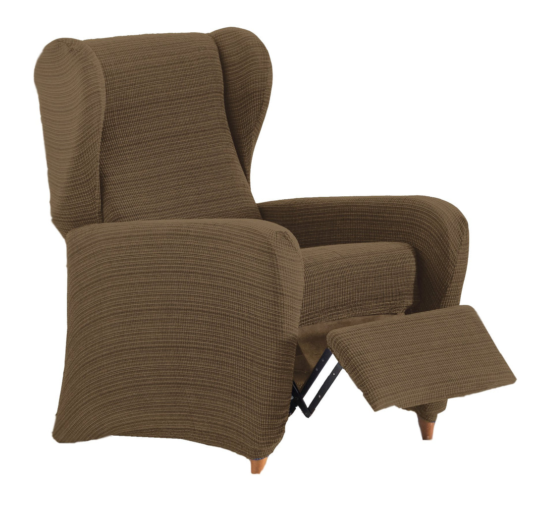 Sofaüberwurf elastisch für Relaxsessel Braun waschbar