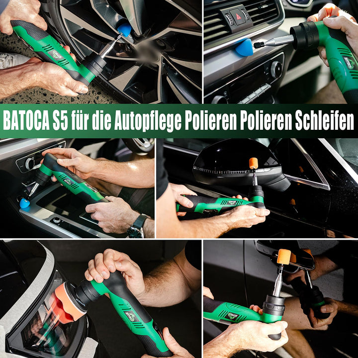 Mini Poliermaschine Akku 3-in-1 Rotation &amp; Exzenter 6 Stufen für Autopflege - Bild 2