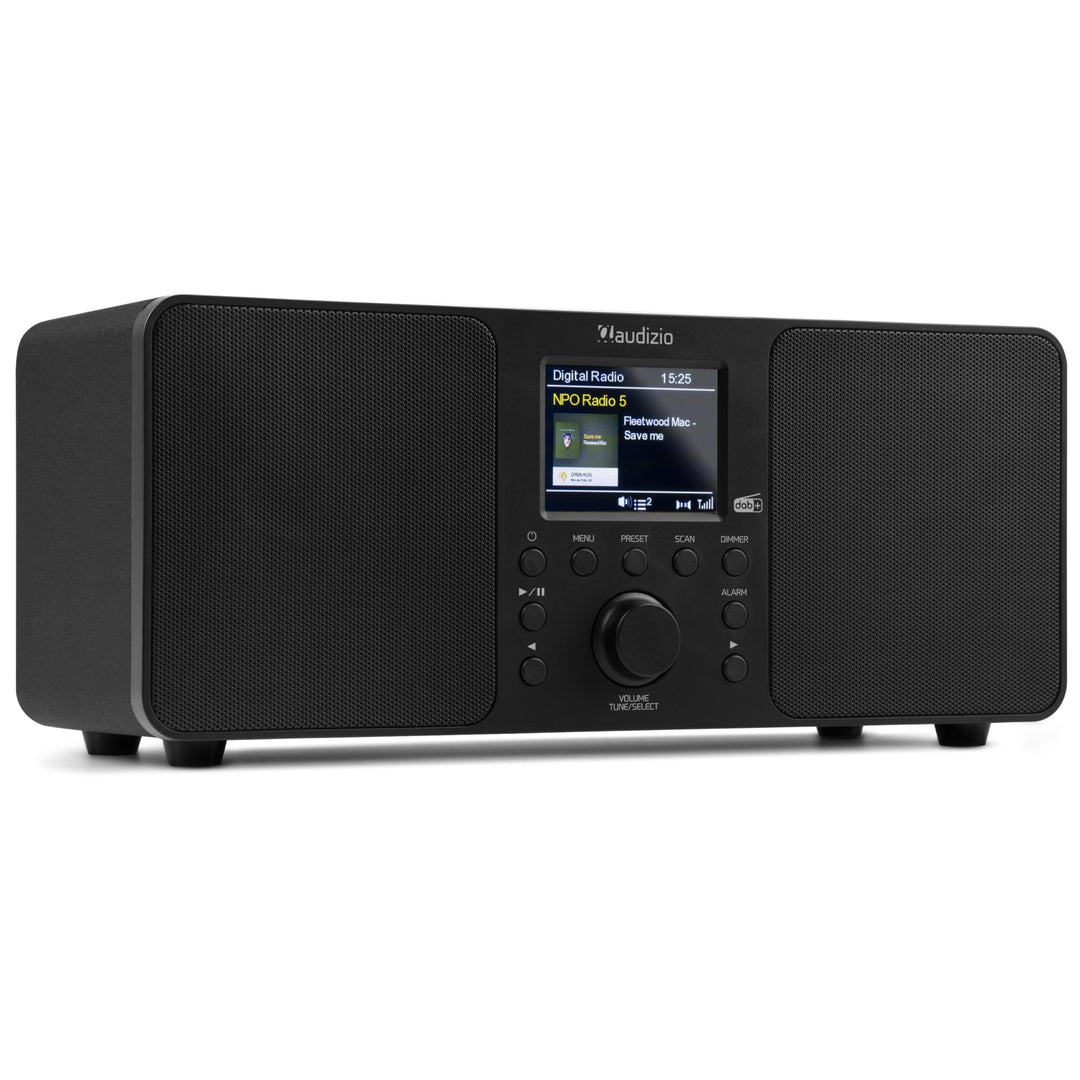 DAB+ Radio mit Bluetooth Weckfunktion USB Aux 60 Sender schwarz