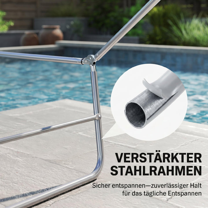 Sonnenliege klappbar Stahl-Rahmen 5-fach verstellbar bis 120 kg - Bild 6
