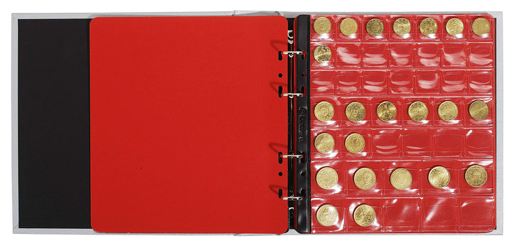 Münzalbum Ringbuch schwarz 5 Seiten für 215 Münzen 20-30mm - Bild 3