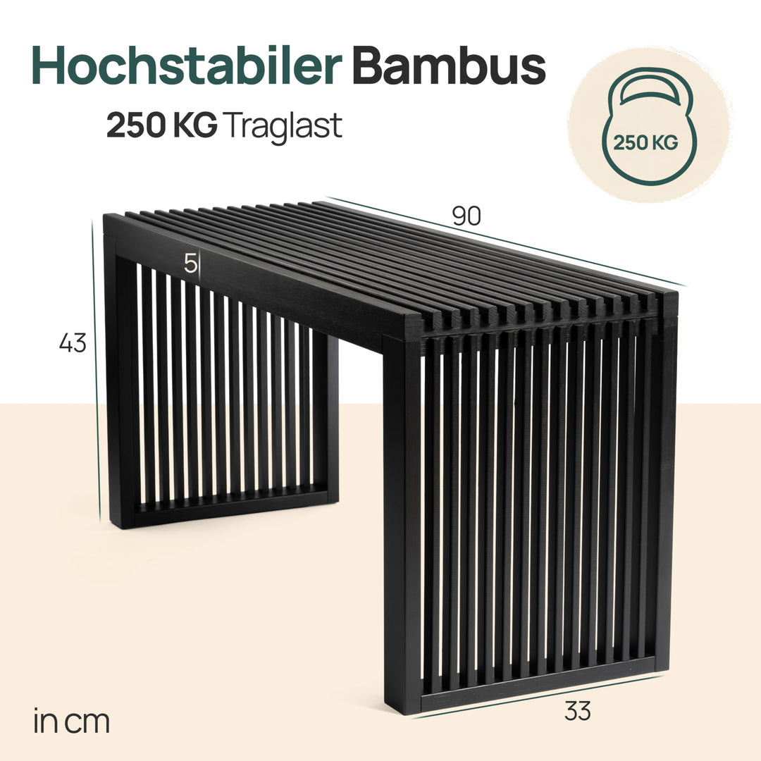 Sitzbank Bambus ohne Lehne für Flur und Esszimmer - Bild 2