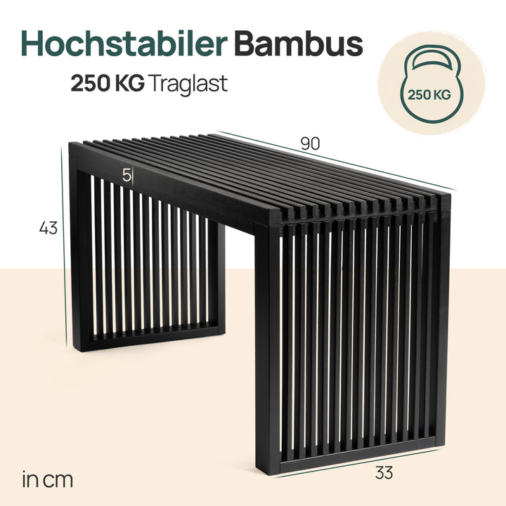 Sitzbank Bambus ohne Lehne für Flur und Esszimmer - Bild 2