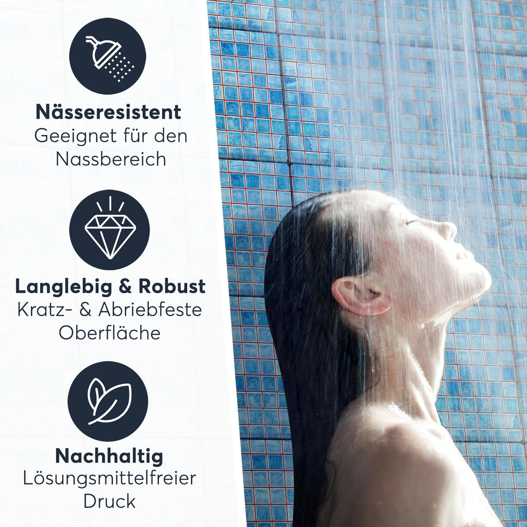 Fliesensticker Mosaik Blau Vinyl selbstklebend 20x25 cm 48er-Set - Bild 5