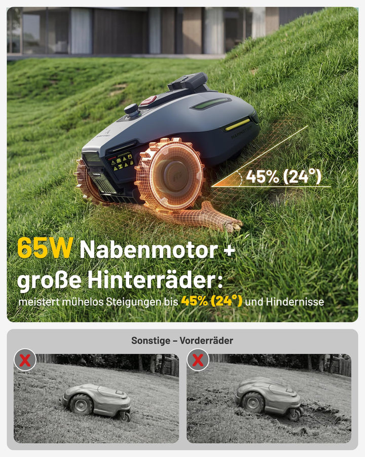 Mähroboter ohne Begrenzungskabel 3-Kamera KI bis 500 m² - Bild 7