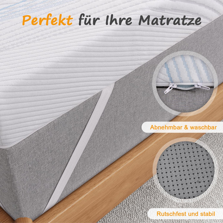 Matratzen-Topper 180x200 cm Polyester 7 cm Höhe für Doppelbett - Bild 6