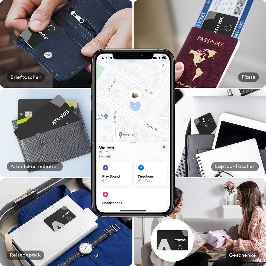 Wallet Tracker Karte ultradünn 1.6mm wiederaufladbar 2er-Set iOS - Bild 7