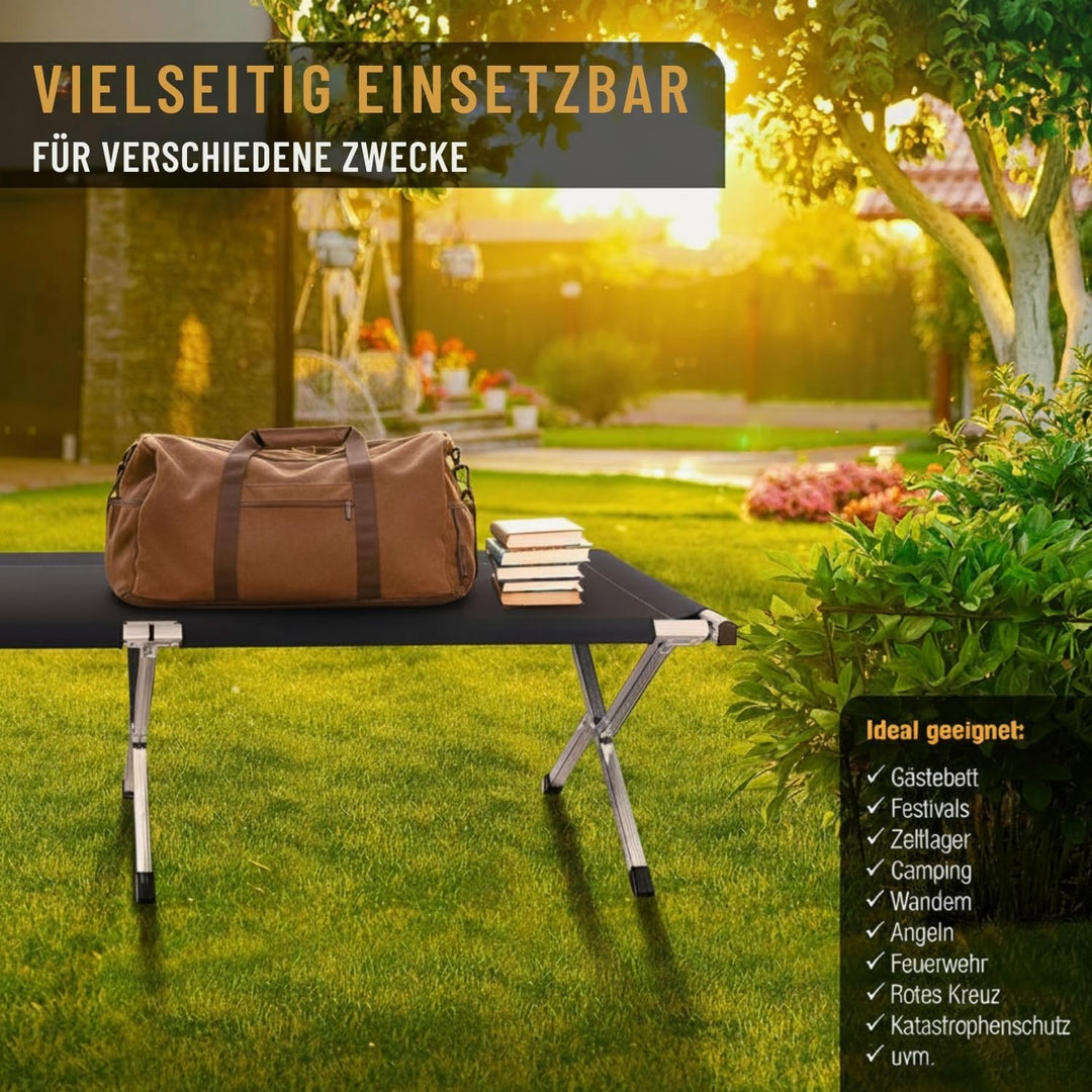 Feldbett XXL 210x72x45 cm Stahl-Alu bis 200 kg für Camping - Bild 6