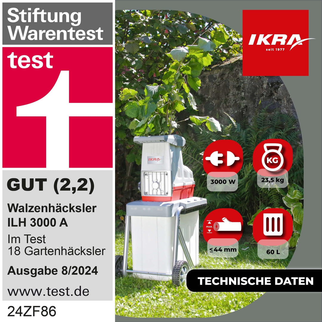 Elektro Walzenhäcksler 3000W mit 60L Fangbox für Äste bis 44mm - Bild 5
