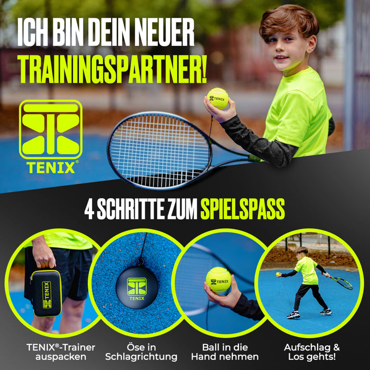 Tennis-Trainer Set mit Power-Grip-System für Kinder &amp; Erwachsene - Bild 4