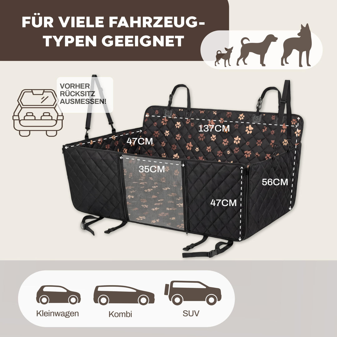 Hunde-Autoschondecke Rückbank Oxford 600D wasserdicht 137x147 cm - Bild 2
