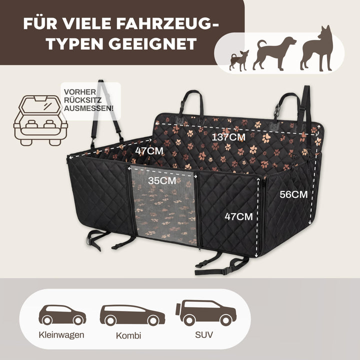 Hunde-Autoschondecke Rückbank Oxford 600D wasserdicht 137x147 cm - Bild 2