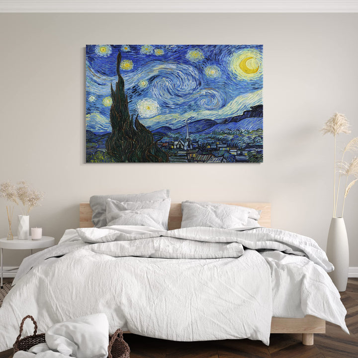 Leinwandbild Van Gogh Sternennacht 80x60 cm auf Keilrahmen - Bild 6