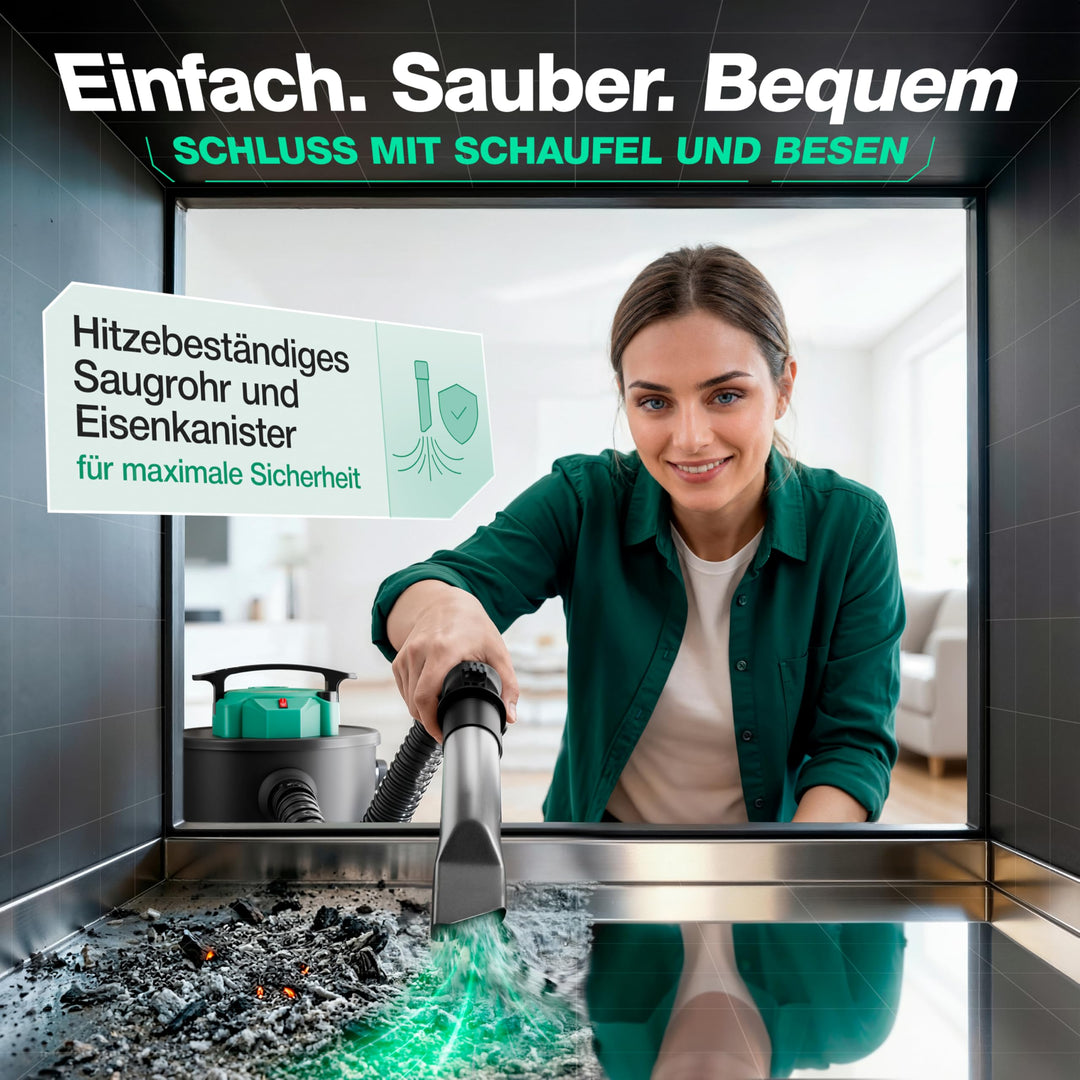 Aschesauger 1200 W mit HEPA-Filter 18 L Metalltank für Kamin - Bild 3