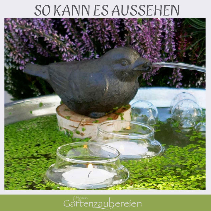 Wasserspeier Spatz Gusseisen mit Pumpe für Miniteich und Teich - Bild 4