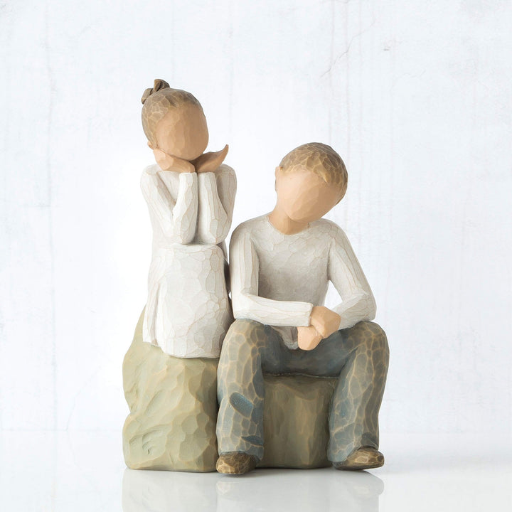 Dekofigur Geschwister Kunstharz handbemalt 14 cm Geschenkbox - Bild 3