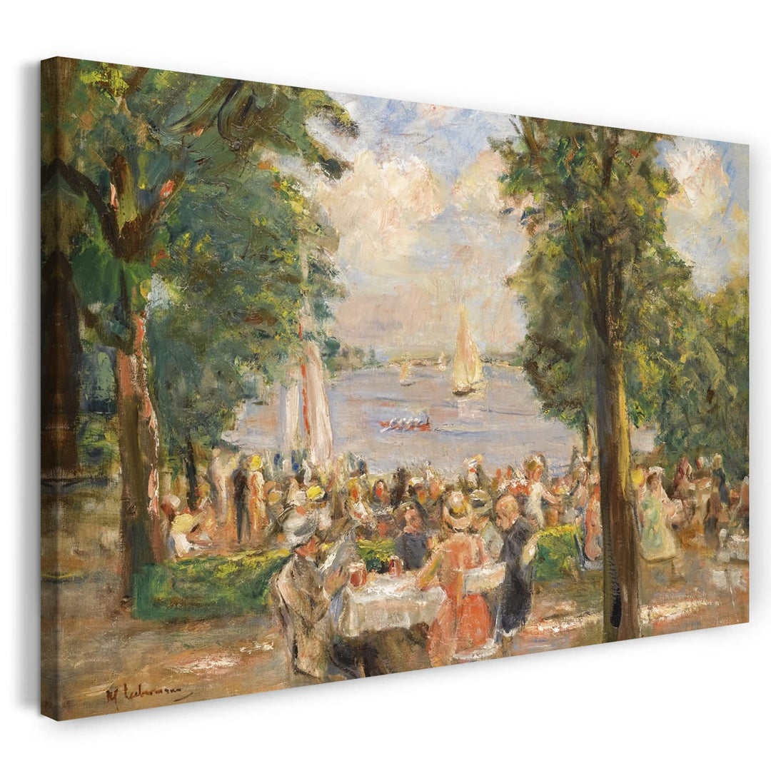 Kunstdruck auf Leinwand Max Liebermann Biergarten 80x60 cm