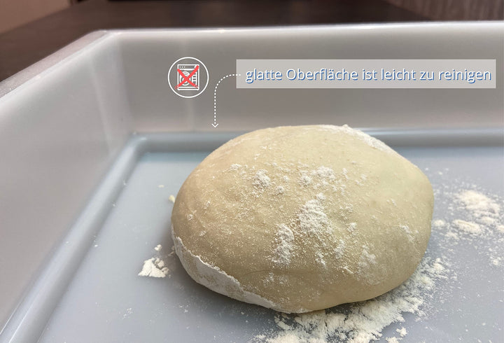 Pizzaballenbox 60x40x7,6 cm PE-HD stapelbar mit Teigschaber - Bild 5