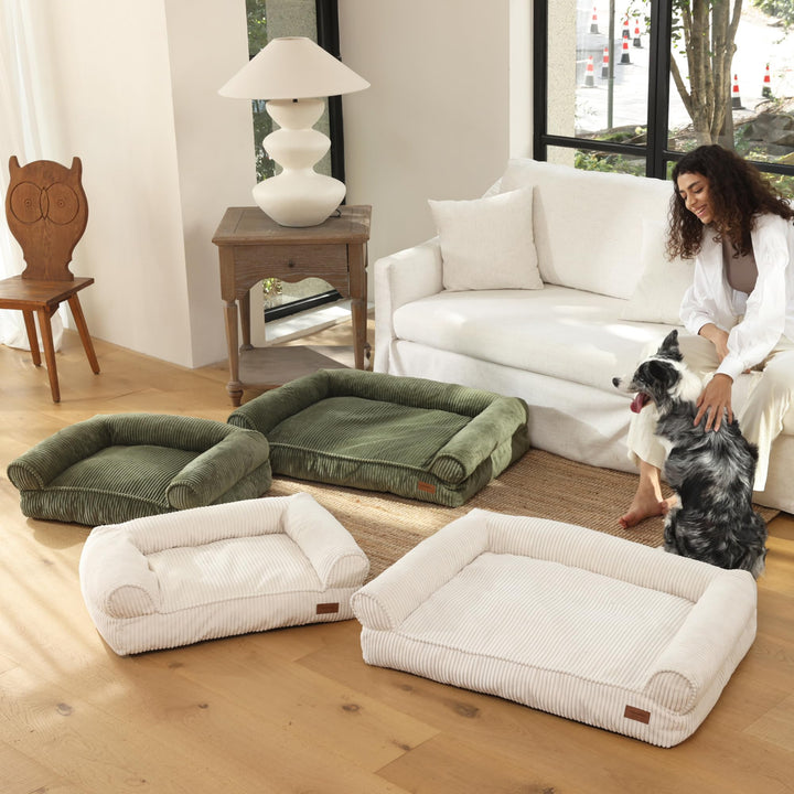 Katzensofa Cord waschbar mit Armlehnen 72x52x22 cm Grün - Bild 9