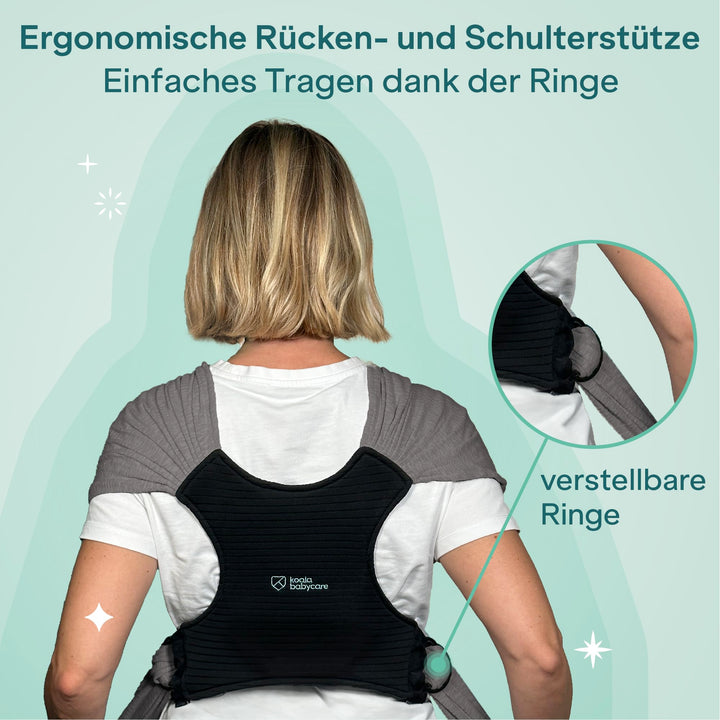 Tragetuch Neugeborene mit Ringverschluss anthrazit bis 9 kg - Bild 5