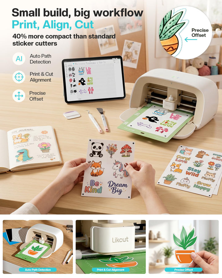 Schneideplotter Mini mit Bluetooth, USB, Einsteiger-Set, beige - Bild 4