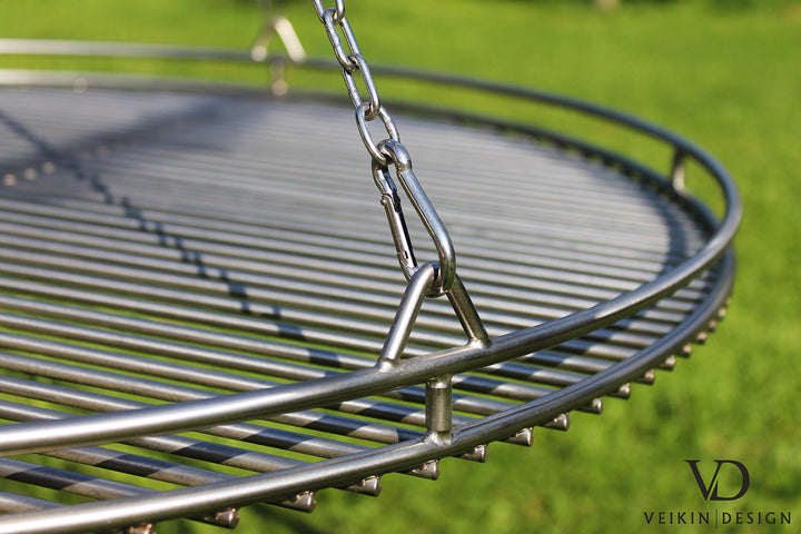 Grillrost Rund Edelstahl Ø 50 cm mit Reling für Schwenkgrill - Bild 2