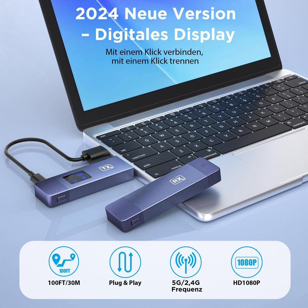 HDMI Funk-Set Transmitter &amp; Receiver 1080P 4K bis 30m kabellos - Bild 2