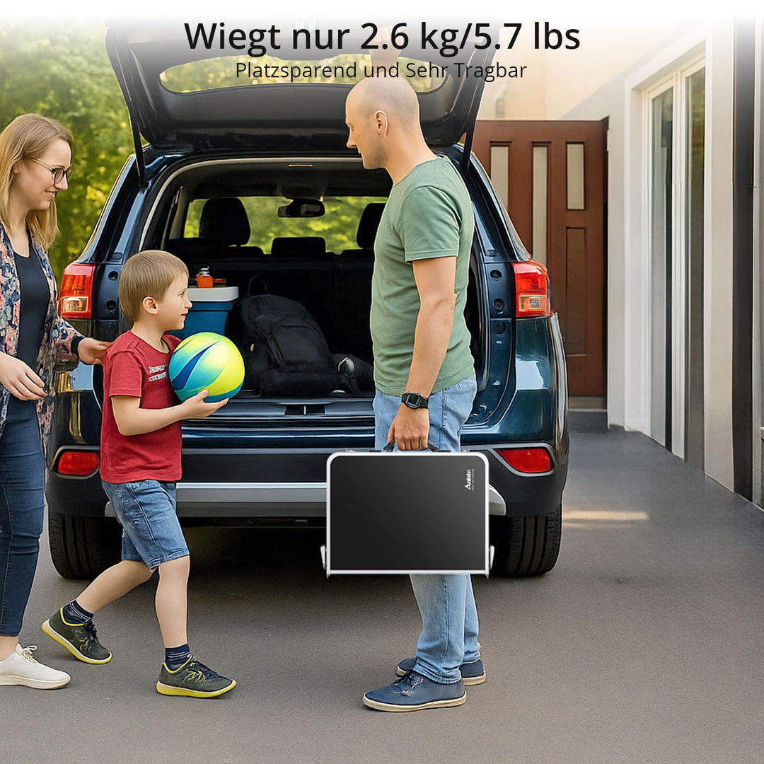 Campingtisch klappbar Aluminium 60x40cm 3 Höhenstufen schwarz - Bild 6