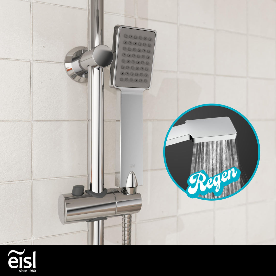 Duschset 2-in-1 Regendusche mit Handbrause ohne Armatur nachrüstbar Chrom - Bild 3