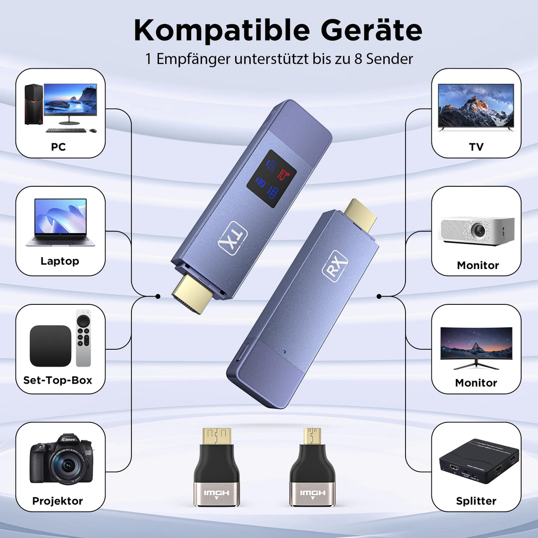 HDMI Funk-Set Transmitter &amp; Receiver 1080P 4K bis 30m kabellos - Bild 3