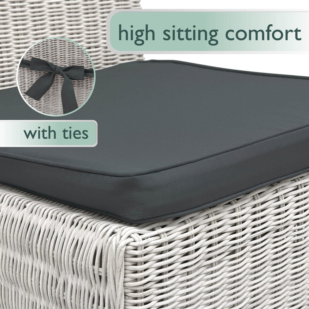 Sitzkissen Outdoor 4er-Set 45x40x5 cm Polyester Anthrazit Garten - Bild 4