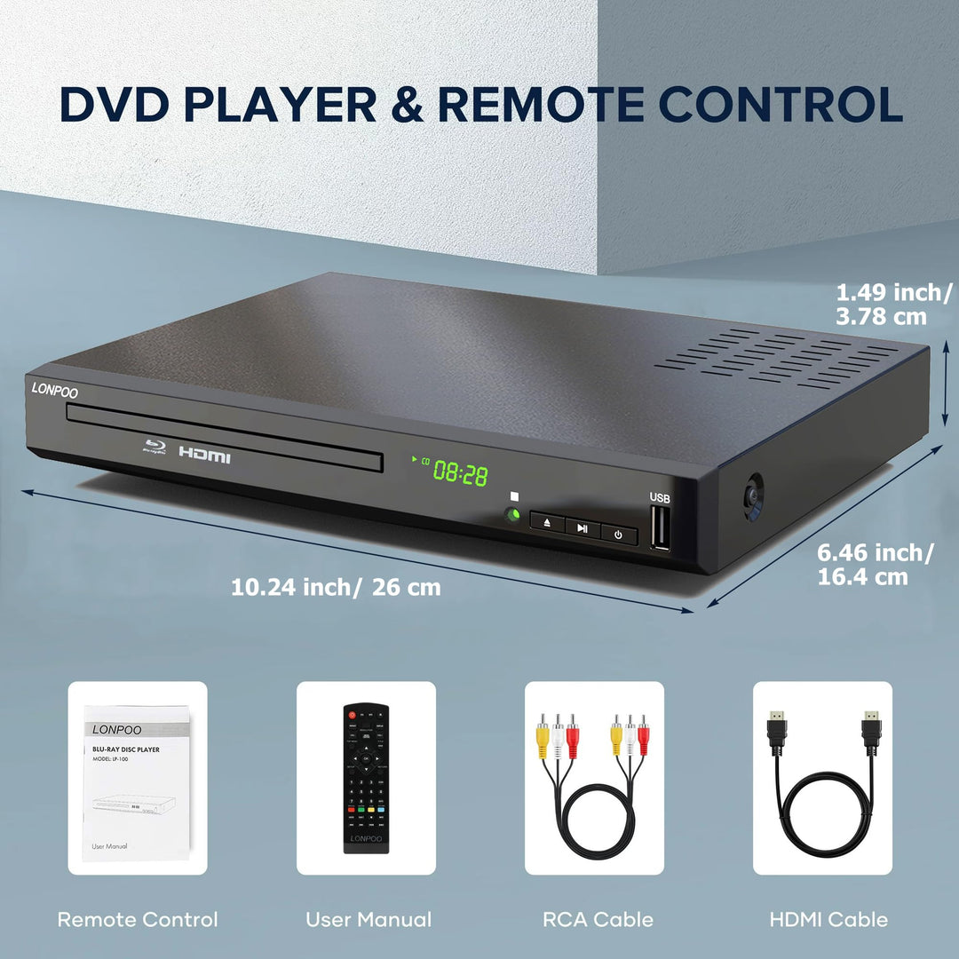 Blu-ray Player 1080p Full-HD mit HDMI, AV, Koaxial, Metallgehäuse - Bild 6