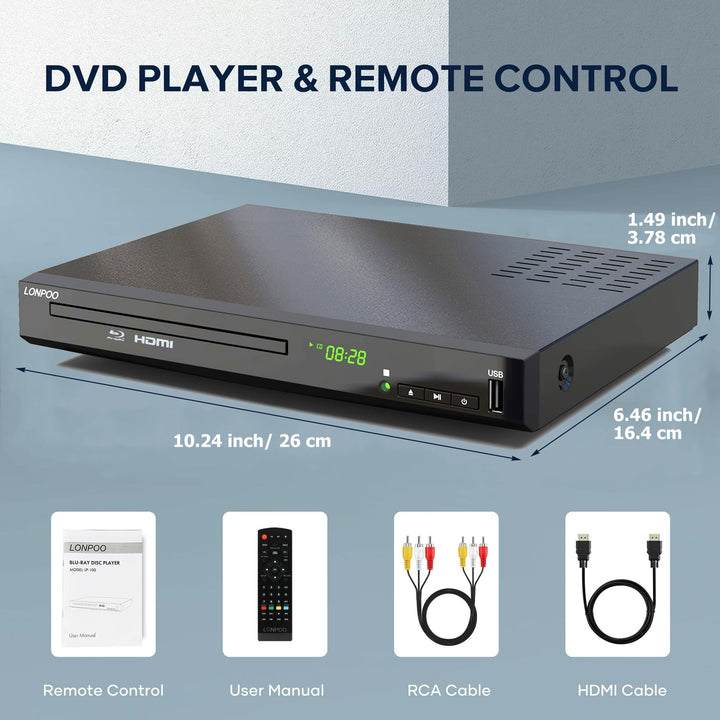 Blu-ray Player 1080p Full-HD mit HDMI, AV, Koaxial, Metallgehäuse - Bild 6