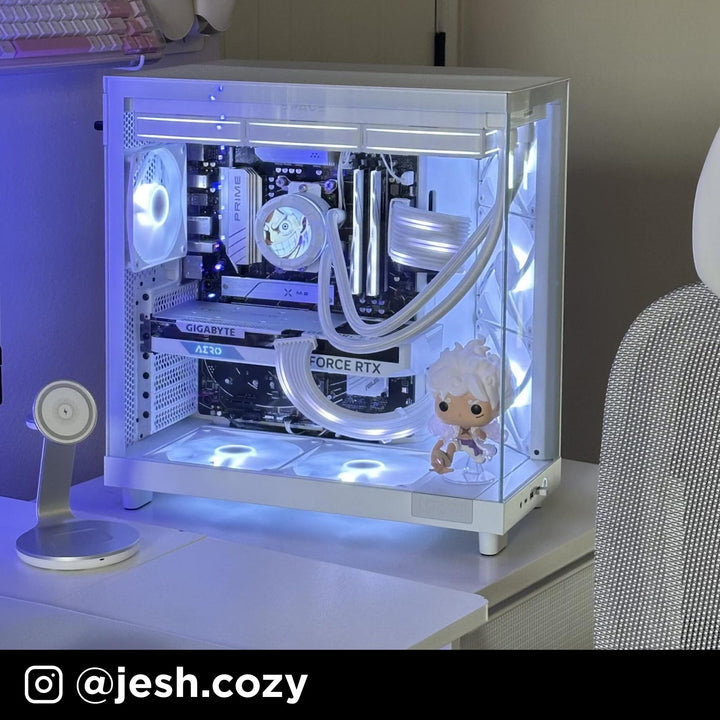ATX PC-Gehäuse Dual-Kammer RGB 3x120mm Lüfter Panoramascheibe - Bild 9