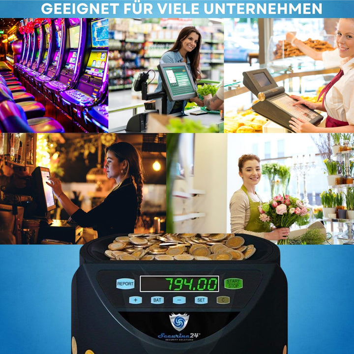 Münzzähler &amp; Münzsortierer Euro gewerblich 7-stellig Schwarz - Bild 9
