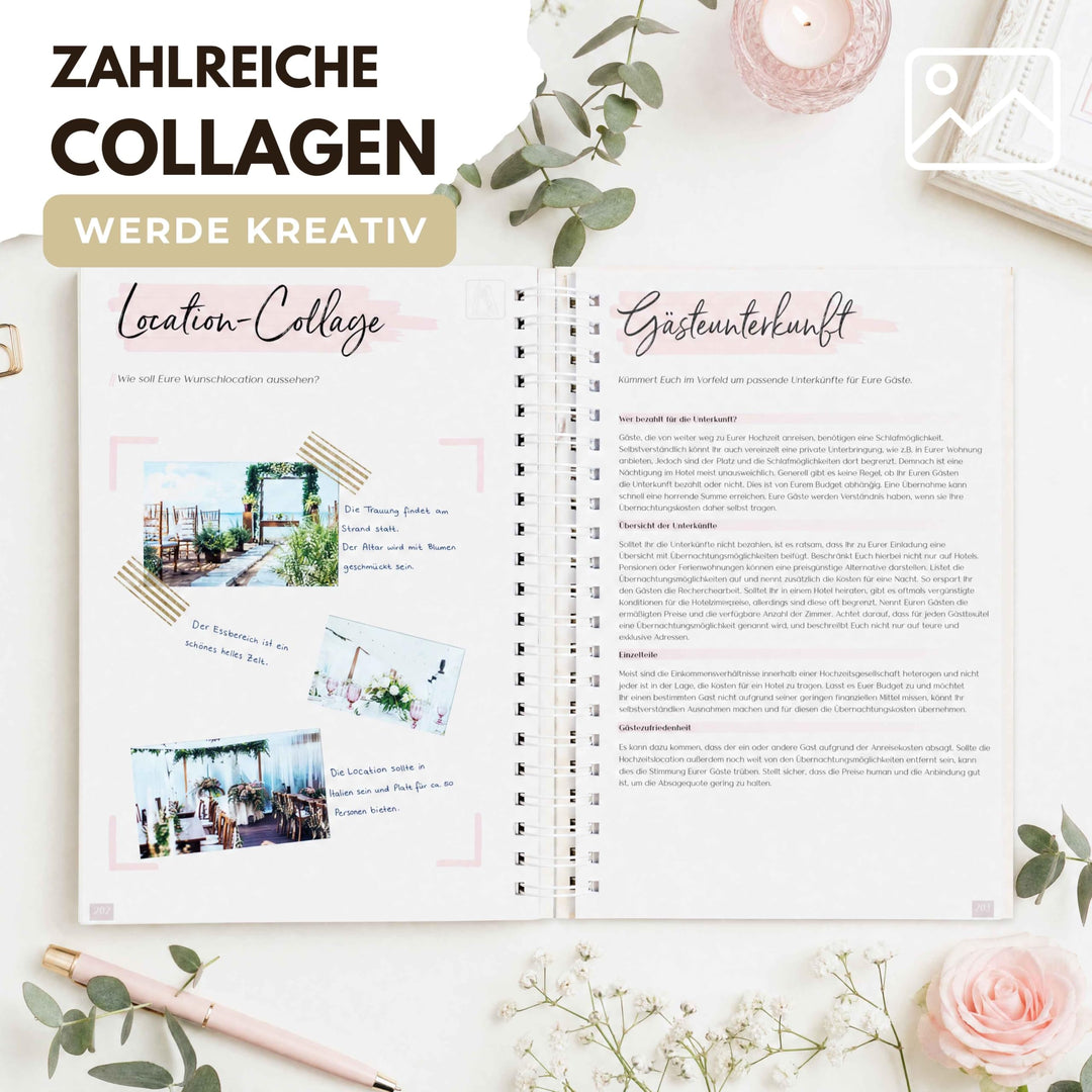Hochzeitsplaner Buch Deutsch 200 Seiten mit 18-Monats-Kalender