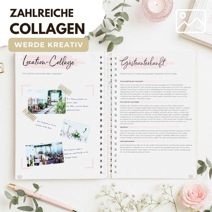 Hochzeitsplaner Buch Deutsch 200 Seiten mit 18-Monats-Kalender