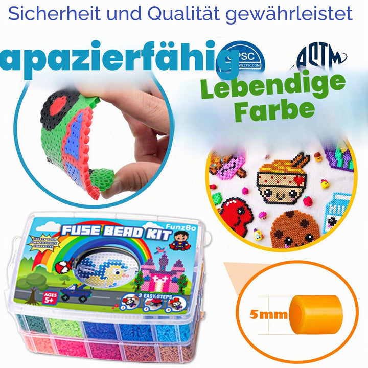 Bügelperlen Set XXL 23000 Perlen 22 Farben 106 Vorlagen 5mm - Bild 3