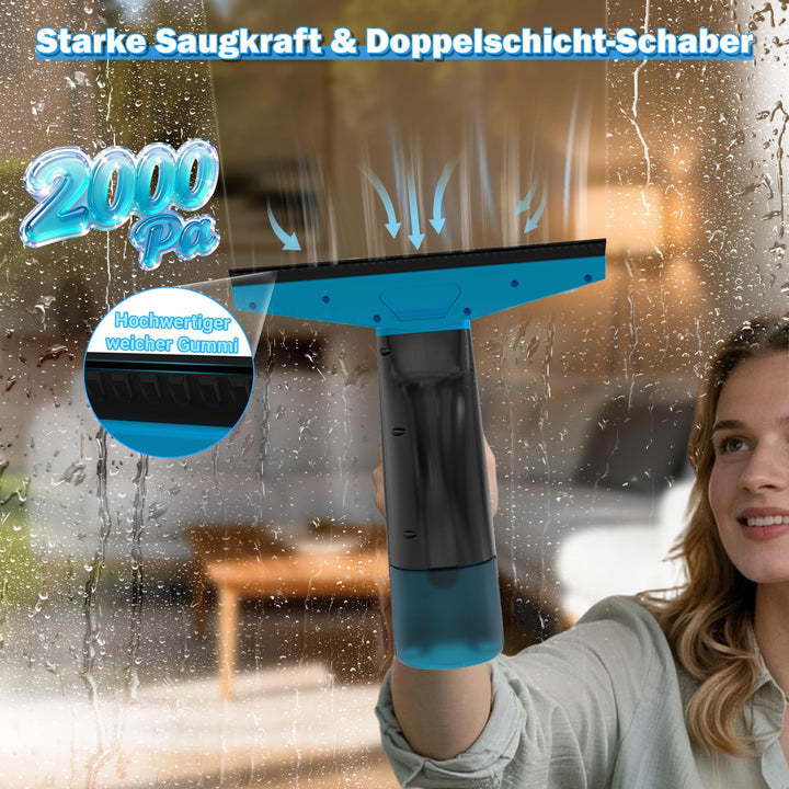 Fenstersauger Elektrisch 28cm Saugdüse 200ml Tank Akku 45min - Bild 2