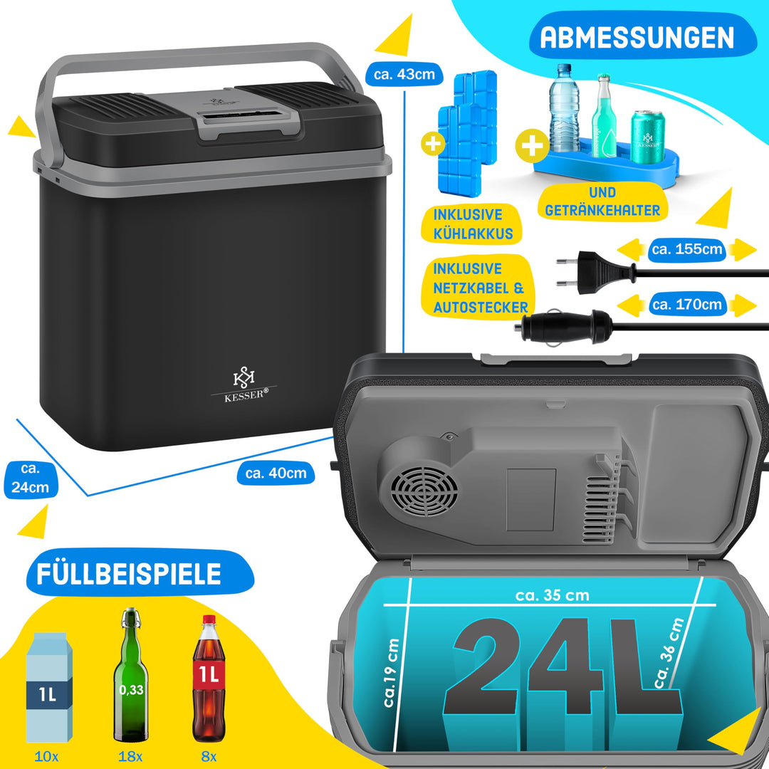 Thermo-Elektrische Kühlbox 24 L Kühlen &amp; Wärmen 12V/230V für Auto Camping - Bild 7