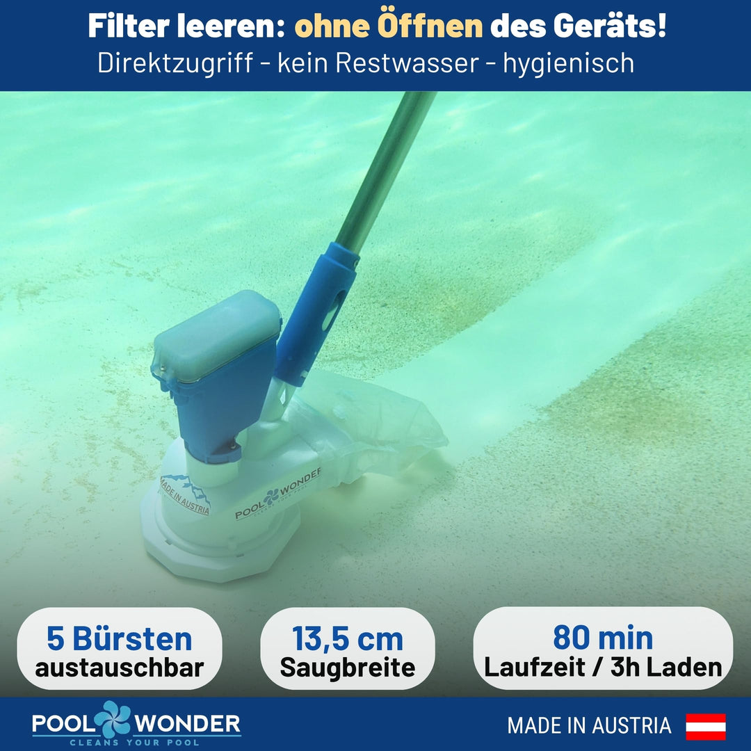 Akku-Poolsauger schlauchlos 13,5cm Saugbreite für Pools bis 8m² - Bild 3